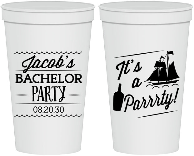 Personalized Bachelor Party 22 oz Stadium Cups - Boat | 40023