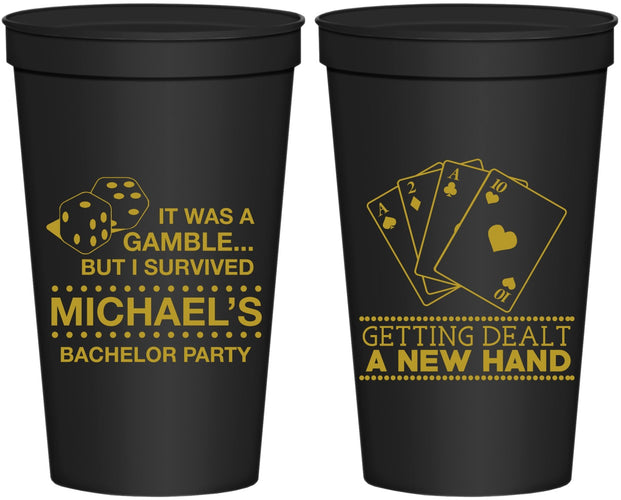 Personalized Bachelor Party 22 oz Stadium Cups - Las Vegas | 40025