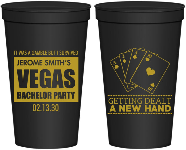 Personalized Bachelor Party 22 oz Stadium Cups - Las Vegas | 40026