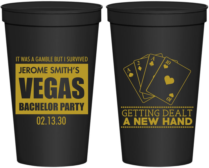 Personalized Bachelor Party 22 oz Stadium Cups - Las Vegas | 40026