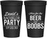 Personalized Bachelor Party 22 oz Stadium Cups - Beer And Boobs | 40027