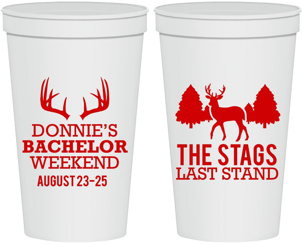 Personalized Bachelor Party 22 oz Stadium Cups - Stags Last Stand | 40033