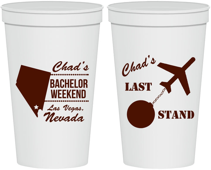 Personalized Bachelor Party 22 oz Stadium Cups - Last Stand | 40034