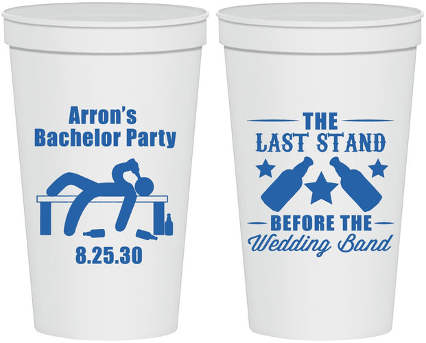 Personalized Bachelor Party 22 oz Stadium Cups - The Last Stand | 40035