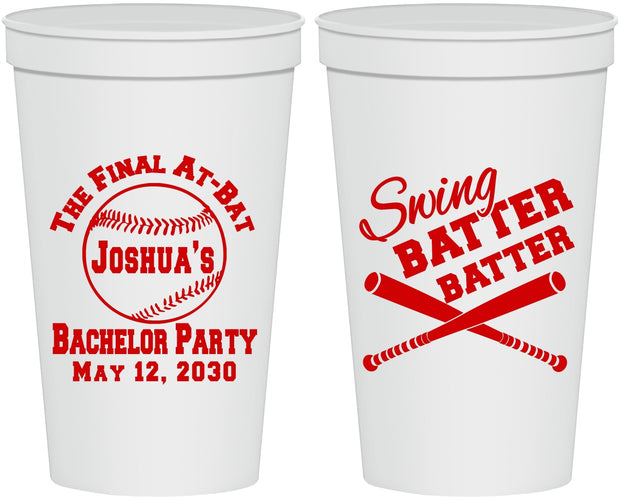 Personalized Bachelor Party 22 oz Stadium Cups - Baseball | 40038