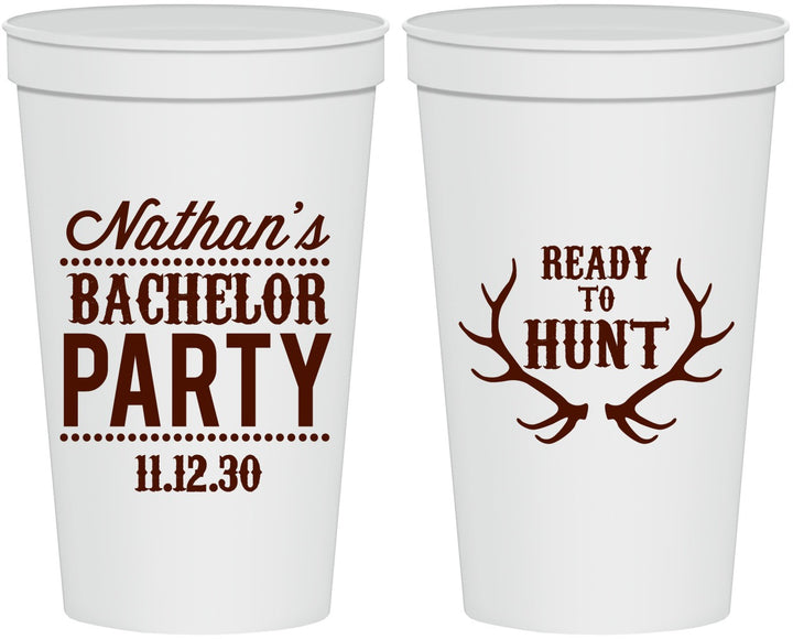 Personalized Bachelor Party 22 oz Stadium Cups - Ready To Hunt | 40044