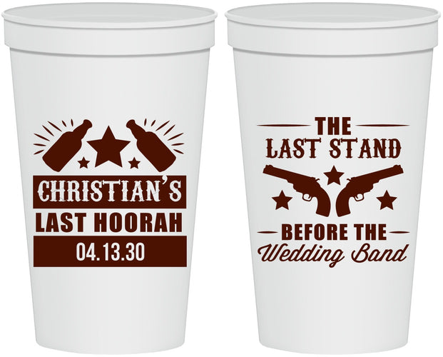 Personalized Bachelor Party 22 oz Stadium Cups - Last Stand | 40046