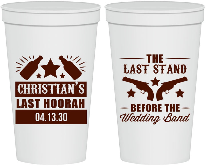 Personalized Bachelor Party 22 oz Stadium Cups - Last Stand | 40046