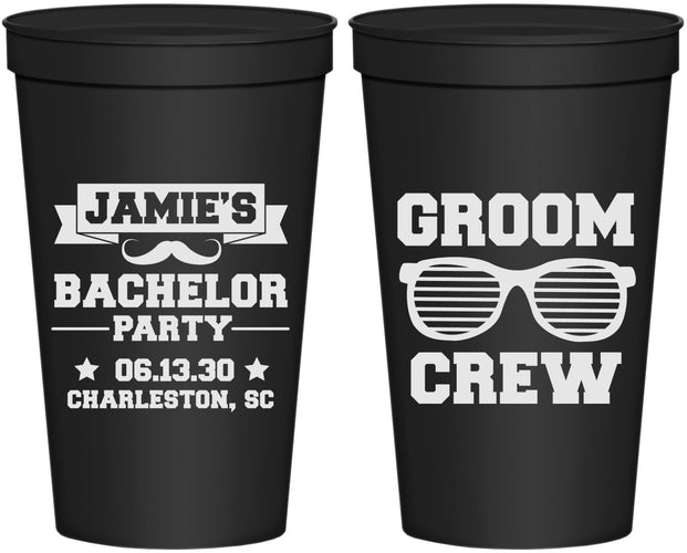Personalized Bachelor Party 22 oz Stadium Cups - Groom Crew | 40047