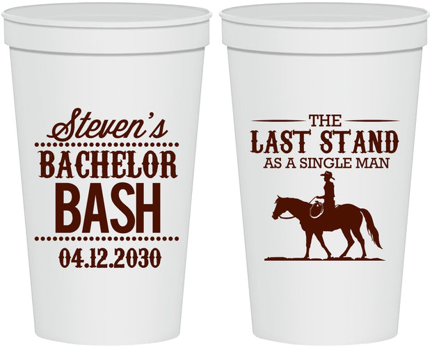 Personalized Bachelor Party 22 oz Stadium Cups - The Last Stand | 40050