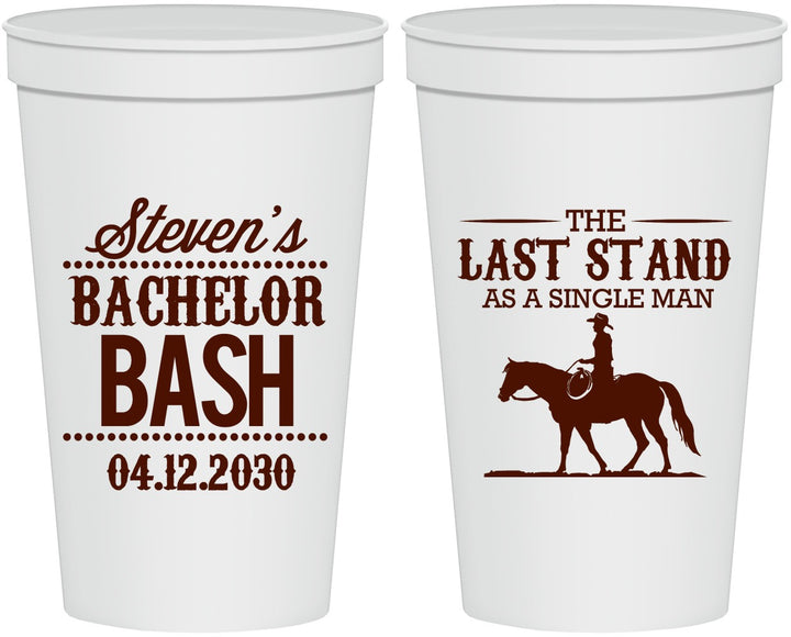 Personalized Bachelor Party 22 oz Stadium Cups - The Last Stand | 40050