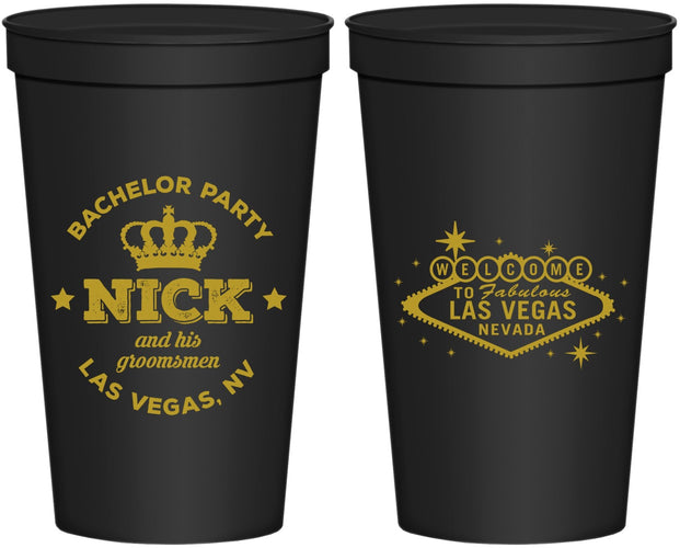 Personalized Bachelor Party 22 oz Stadium Cups - Last Vegas | 40059