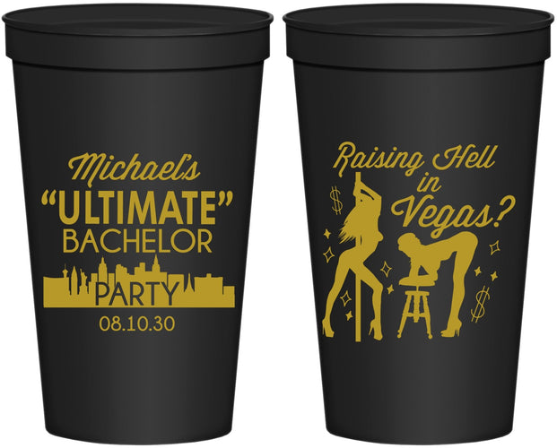 Personalized Bachelor Party 22 oz Stadium Cups - Last Vegas | 40062