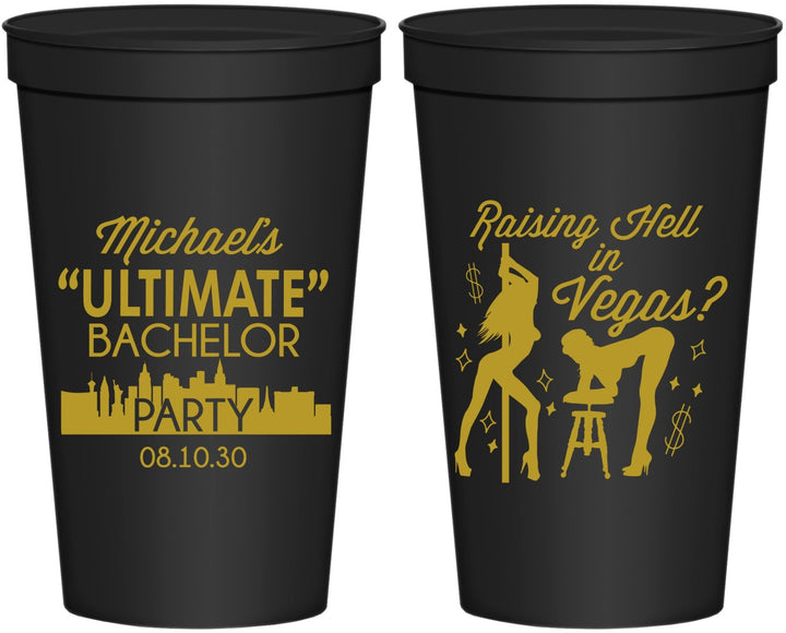 Personalized Bachelor Party 22 oz Stadium Cups - Last Vegas | 40062