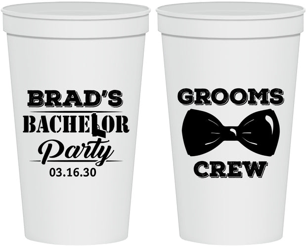 Personalized Bachelor Party 22 oz Stadium Cups - Grooms Crew | 40070
