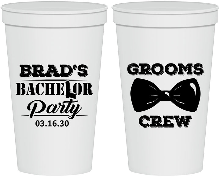Personalized Bachelor Party 22 oz Stadium Cups - Grooms Crew | 40070