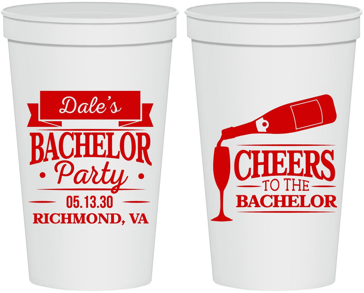Personalized Bachelor Party 22 oz Stadium Cups - Cheers | 40072