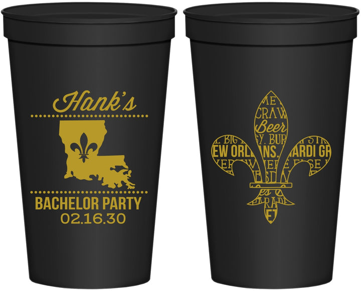 Personalized Bachelor Party 22 oz Stadium Cups - New Orleans | 40074