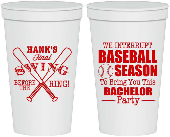 Personalized Bachelor Party 22 oz Stadium Cups - Baseball | 40075