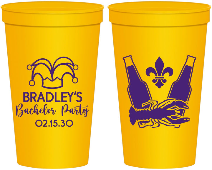 Personalized Bachelor Party 22 oz Stadium Cups - New Orleans | 40077