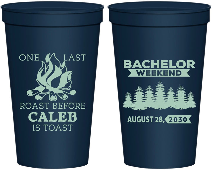 Personalized Bachelor Party 22 oz Stadium Cups - Camping | 40079