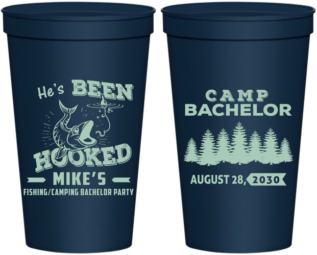 Personalized Bachelor Party 22 oz Stadium Cups - Fishing | 40080