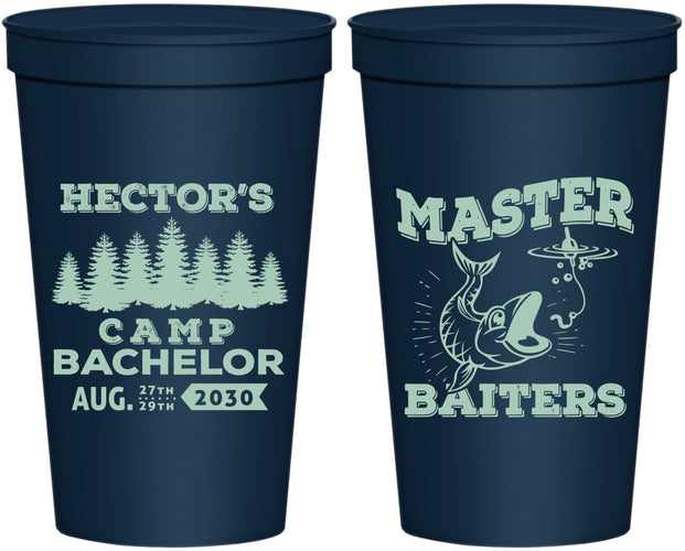 Personalized Bachelor Party 22 oz Stadium Cups - Fishing | 40081
