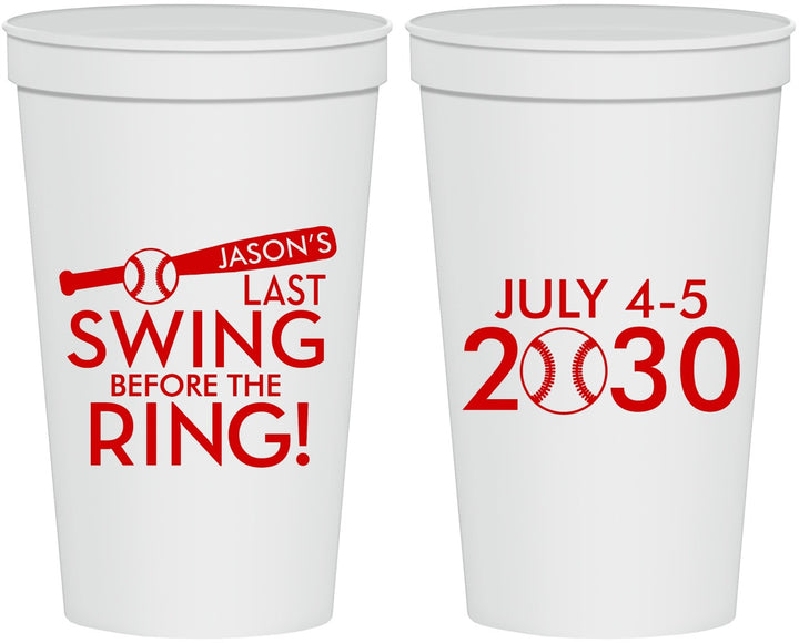 Personalized Bachelor Party 22 oz Stadium Cups - Baseball | 40087