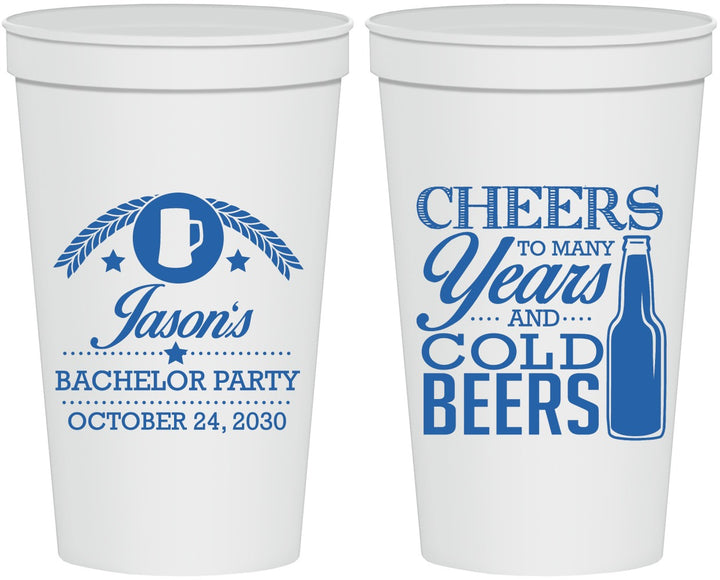Personalized Bachelor Party 22 oz Stadium Cups - Cheers | 40097