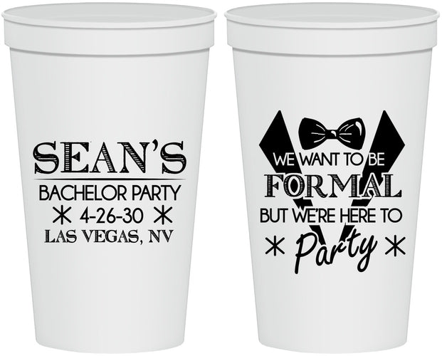 Personalized Bachelor Party 22 oz Stadium Cups - Forma | 40098