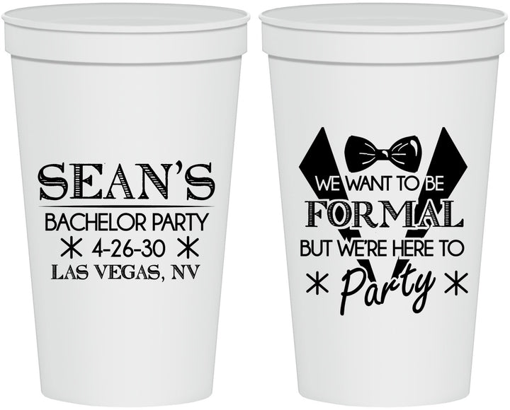 Personalized Bachelor Party 22 oz Stadium Cups - Forma | 40098