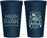 Personalized Wedding 22 oz Stadium Cups - Just Married Old Car | 413