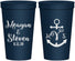 Personalized Wedding 22 oz Stadium Cups - Monogram Nautical | 414