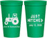 Personalized Wedding 22 oz Stadium Cups - Just Hitched Tractor | 429