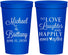 Personalized Wedding 22 oz Stadium Cups - Love Laughter Happily | 432