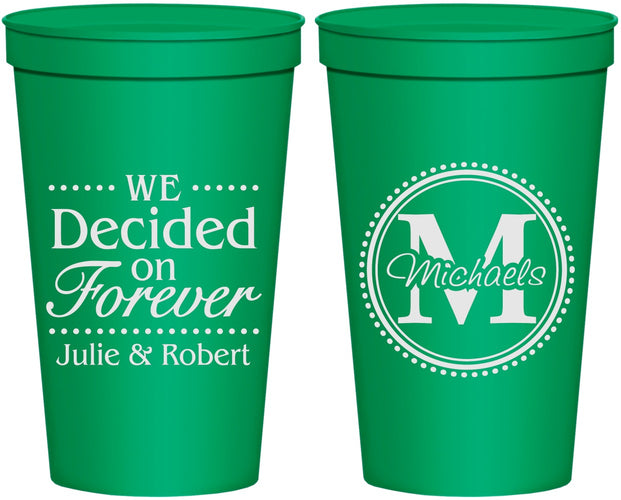 Personalized Wedding 22 oz Stadium Cups - Monogram | 435