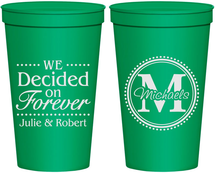 Personalized Wedding 22 oz Stadium Cups - Monogram | 435