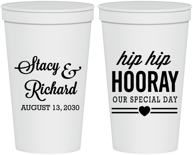 Personalized Wedding 22 oz Stadium Cups - Hip Hop Hooray | 436