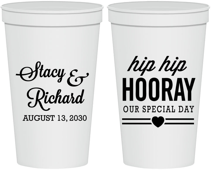 Personalized Wedding 22 oz Stadium Cups - Hip Hop Hooray | 436
