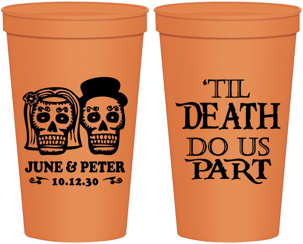 Personalized Wedding 22 oz Stadium Cups - Til Death Do Us Part | 441