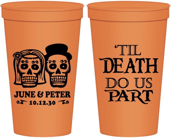 Personalized Wedding 22 oz Stadium Cups - Til Death Do Us Part | 441