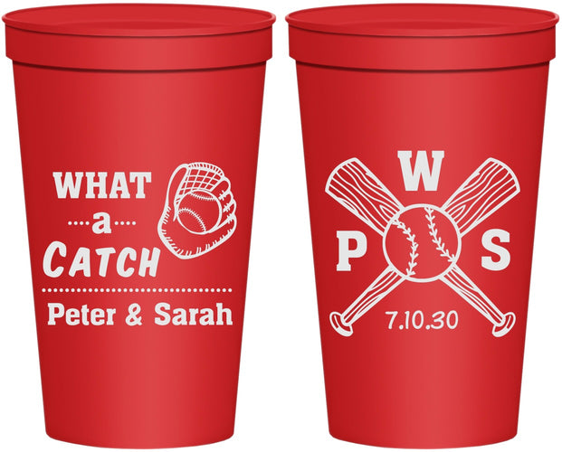 Personalized Wedding 22 oz Stadium Cups - Baseball | 443