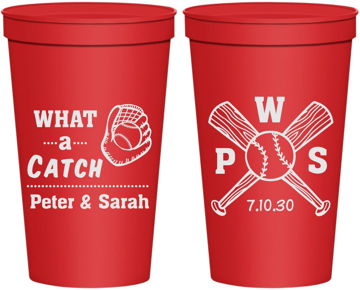 Personalized Wedding 22 oz Stadium Cups - Baseball | 443