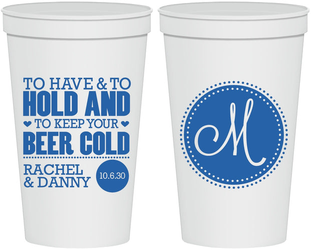 Personalized Wedding 22 oz Stadium Cups - Monogrammed | 450
