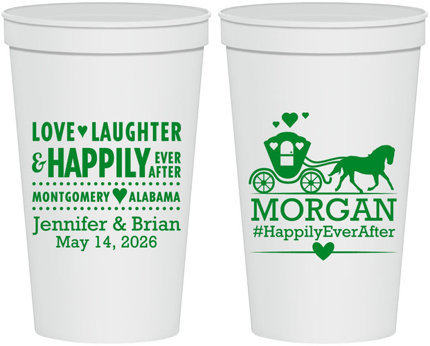 Personalized Wedding 22 oz Stadium Cups - Happily Ever After | 452