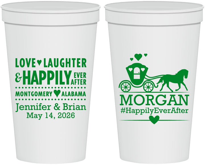 Personalized Wedding 22 oz Stadium Cups - Happily Ever After | 452