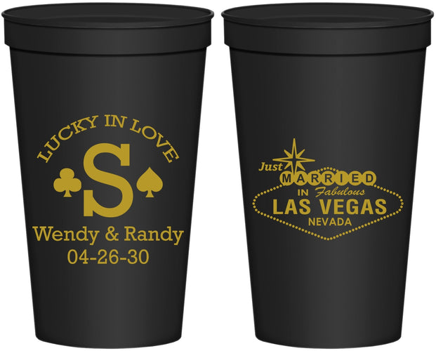 Personalized Wedding 22 oz Stadium Cups - Las Vegas | 456