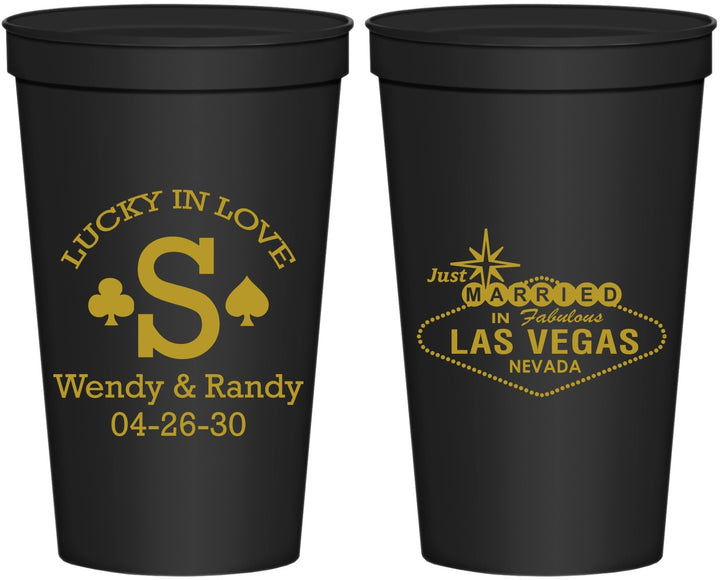 Personalized Wedding 22 oz Stadium Cups - Las Vegas | 456