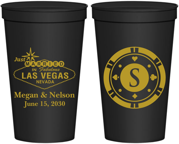 Personalized Wedding 22 oz Stadium Cups - Las Vegas | 459