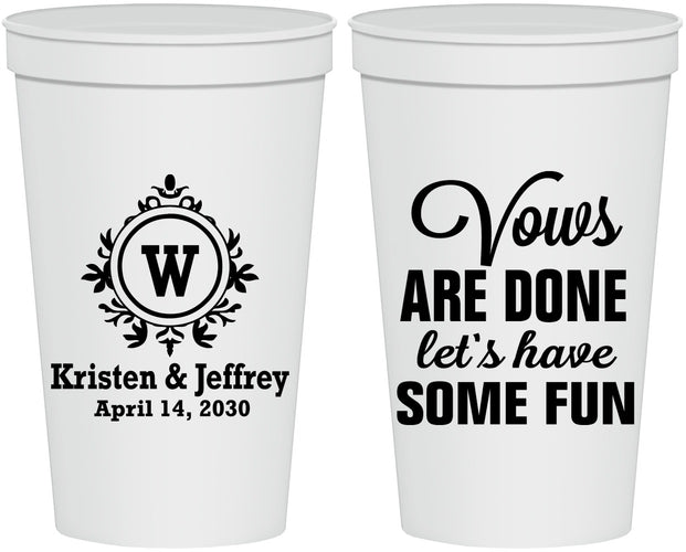 Personalized Wedding 22 oz Stadium Cups - Monogrammed | 462